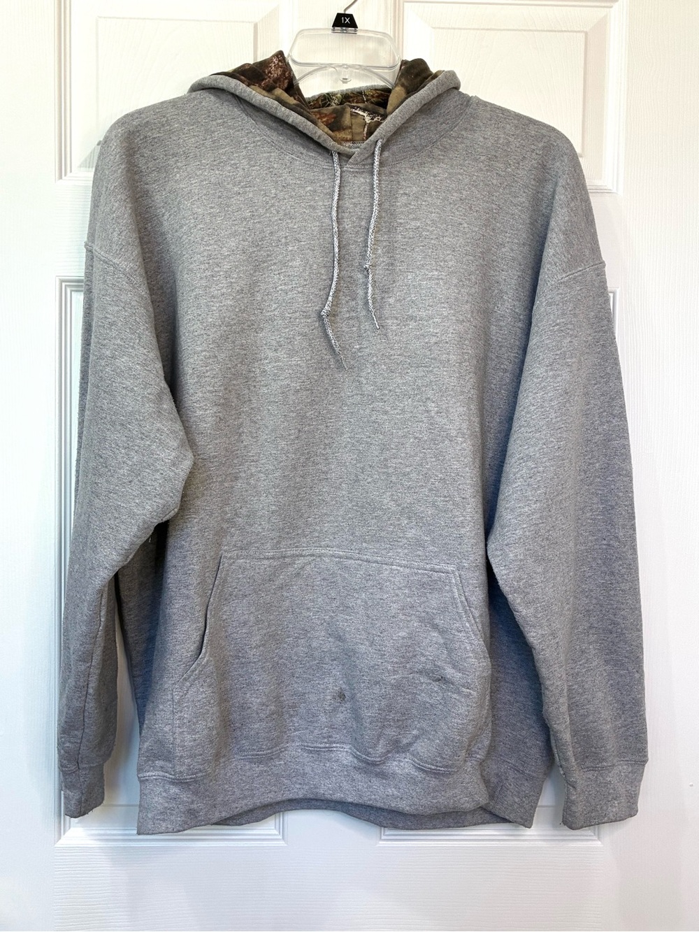 Mossy Oak Hooded Sweatshirt Men’s XL Gray Camo Lined Hoodie Kangaroo Pocket